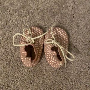 Baby Piper Finn Pink and White Polka Dot Shoes 1